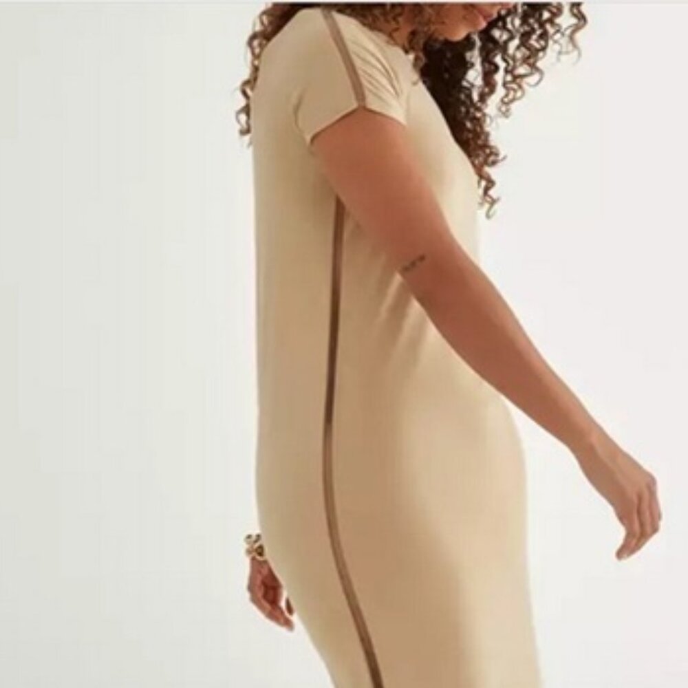 NWT ~ KADA -The INFINITY TEE Maxi Dress "INVISIBLE SEAMS" ~ Camel - Sz M - IYKYK